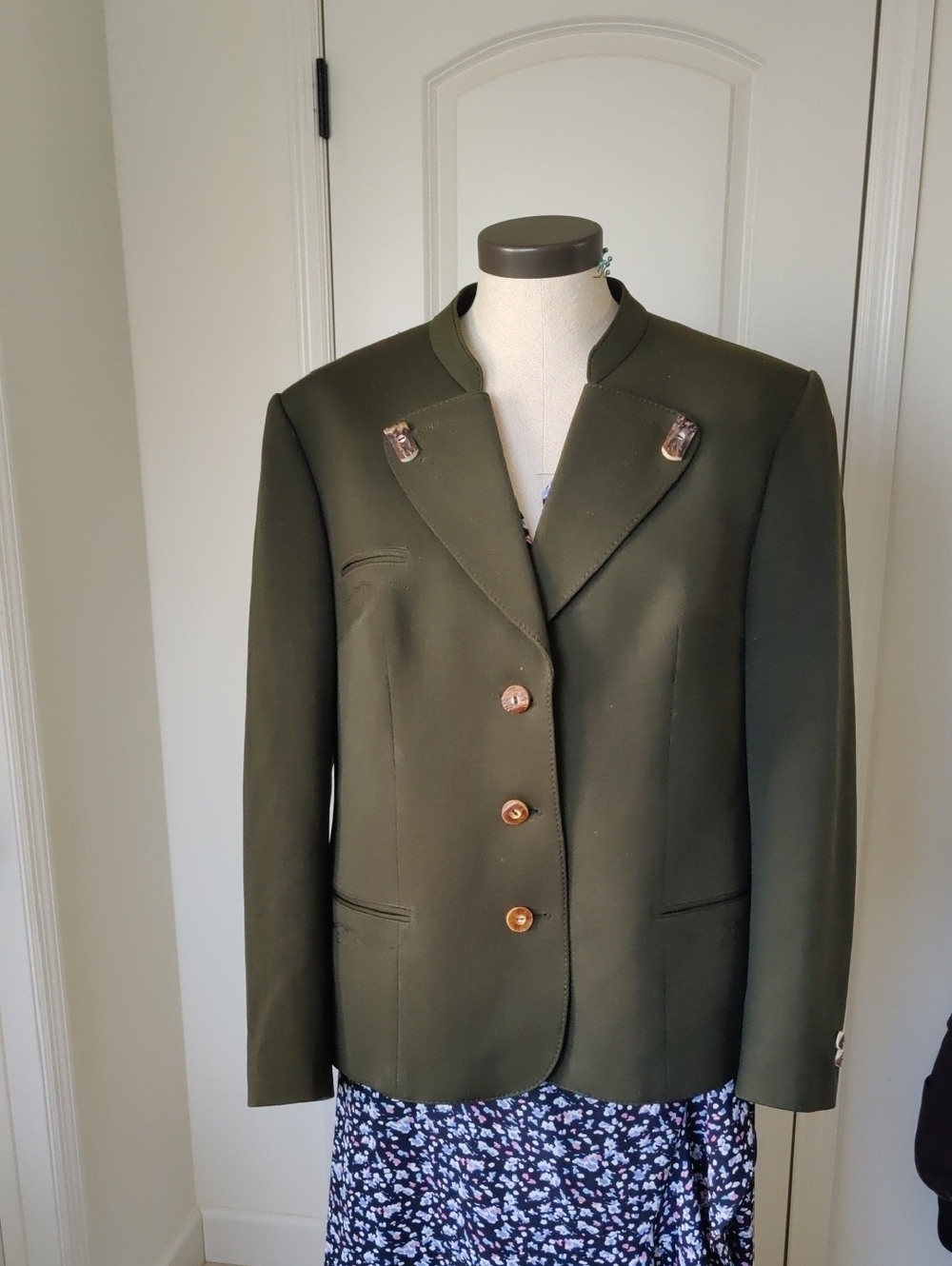 Lodenfrey Vintage Wool Blazer Olive Green Women's Tailored Jacket Y2K Cottagecor